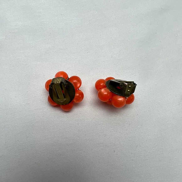 Vintage 1950's 2 Strand Necklace & Clip On Earring Set Beads & Faux Pearls - Picture 5 of 8